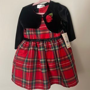 Holiday/Christmas little girls plaid dress